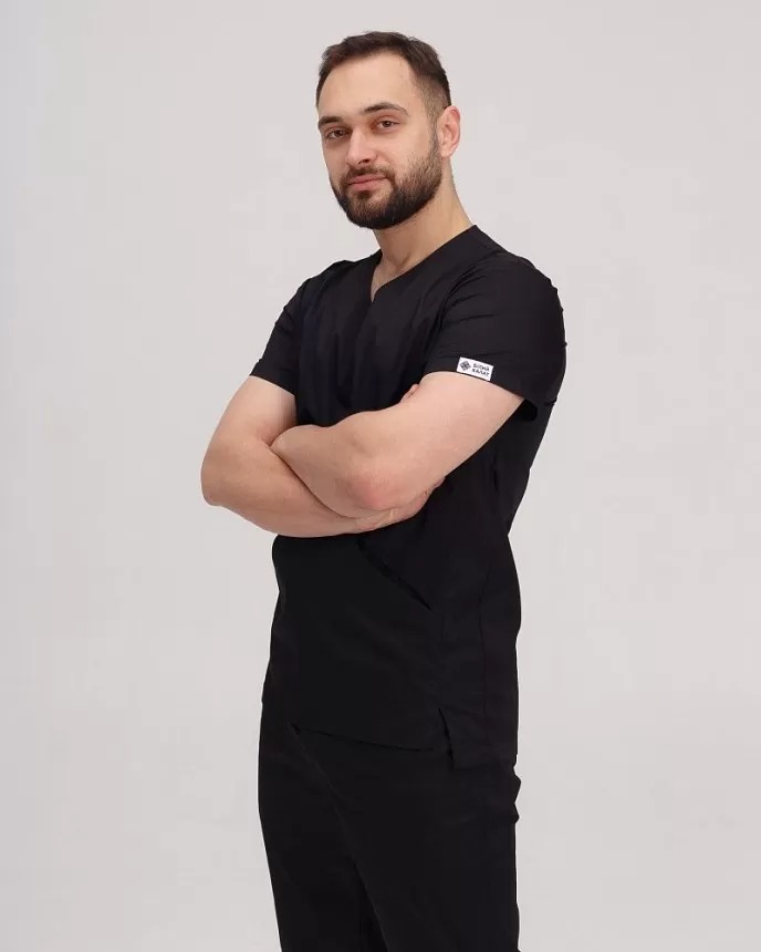 Медичний костюм чоловічий Мілан чорний - Зображення 15