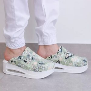 Взуття медичне сабо Butterfly green з підошвою AirMax