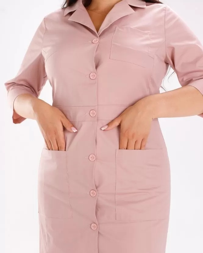 Медичний халат жіночий Софі ліловий +SIZE - Зображення 3