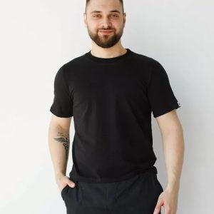 Медична базова футболка чоловіча чорна