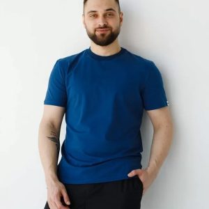 Медична базова футболка чоловіча синя