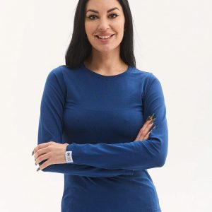 Медичний лонгслів жіночий синій