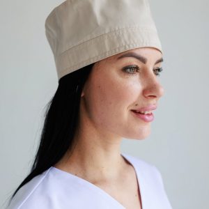 Медична шапочка кремова